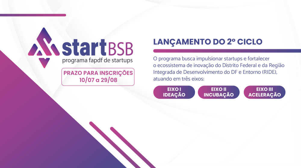 Capa da notícia: FAPDF lança segunda chamada do Edital START BSB para apoiar mais 100 startups